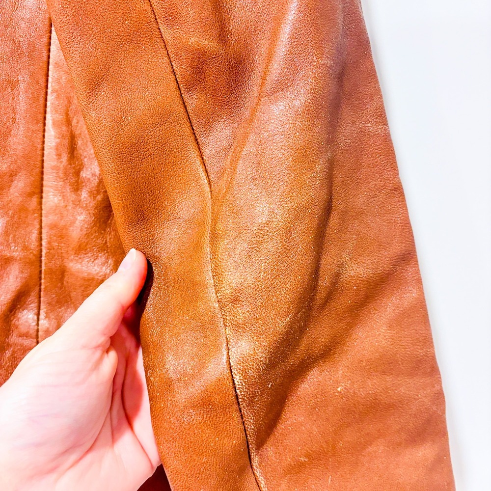 VERA PELLE Taupe leather jacket | Vintage minimalist | Small - Picture 14 of 14